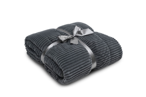 Decke CORD CAROLA in anthrazit aus Polyester
