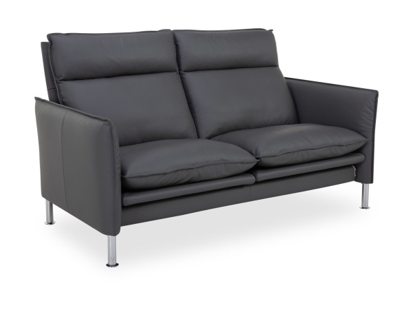 Sofa erpo 2 Sitzer PORTO hoch in grau aus Leder