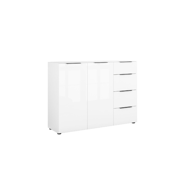 Kommode HARPER MEDINA in weiß aus Glas