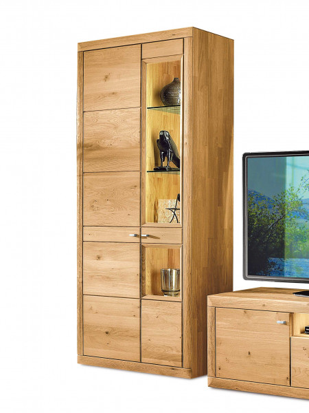 Vitrine witlake ANCONA in Wildeiche aus Massivholz