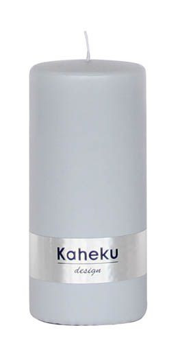 Kerze POWDER in Steingrau aus Wachs