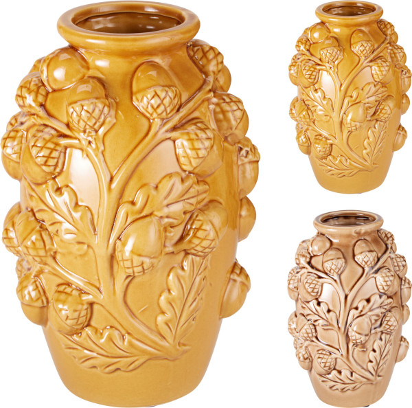 Vase EICHEL in mehrfarbig aus Steingut