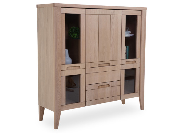 Highboard SANSIBAR DORNUM in Wildeiche aus Teilmassiv