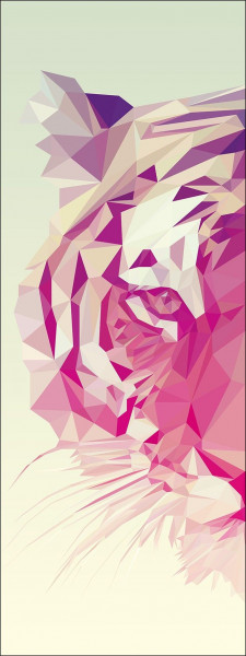 Keilrahmenbild POLYGONAL TIGER in mehrfarbig aus Holz