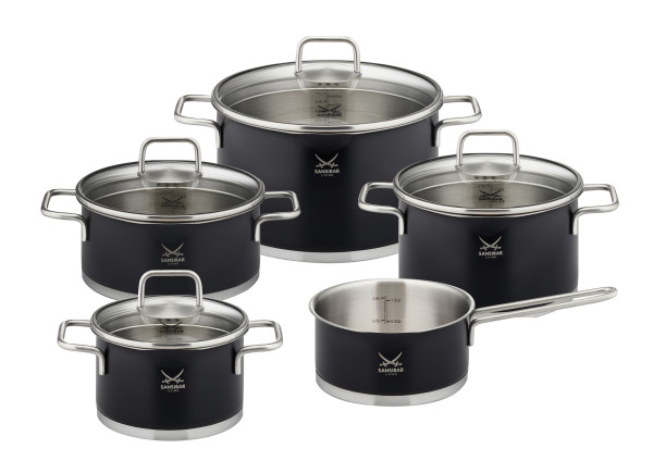 Kochtopf-Set SANSIBAR TORLAND in schwarz aus Edelstahl