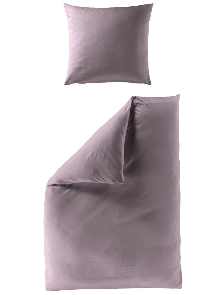 Bettwäsche Mako-Satin flieder aus Baumwolle