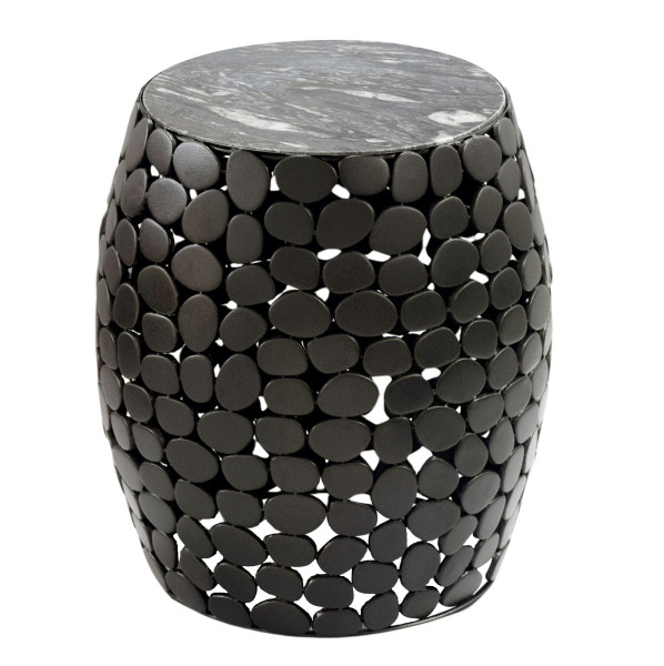 Beistelltisch in schwarz aus Materialmix