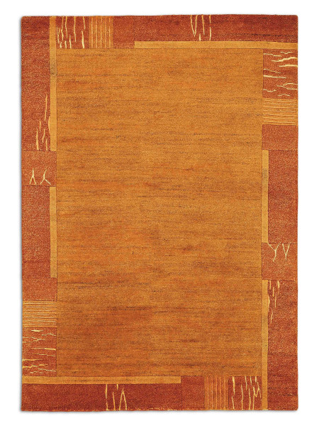 Teppich BARUM PL003 terra in terracotta aus Schurwolle
