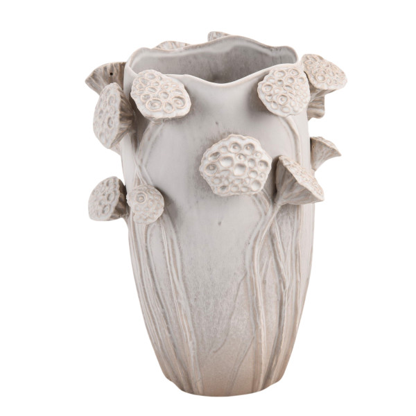 Vase LOTUS in weiß aus Steingut