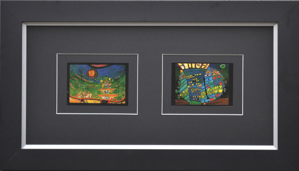 Kunstdruck HUNDERTWASSER in mehrfarbig aus Glas