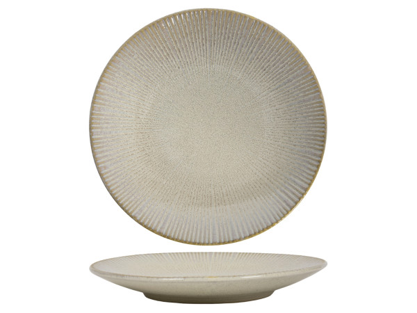 Dessertteller LINES OCEAN in beige aus Keramik