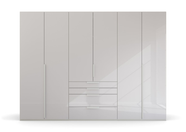 Kleiderschrank HARPER RIMINI in Seidengrau aus Glas/Dekor