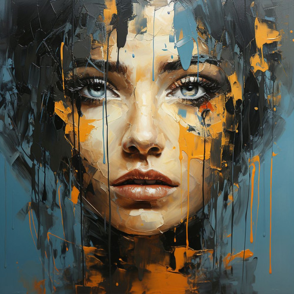 Acrylglasbild BLUE EYE GIRL in mehrfarbig aus Kunststoff