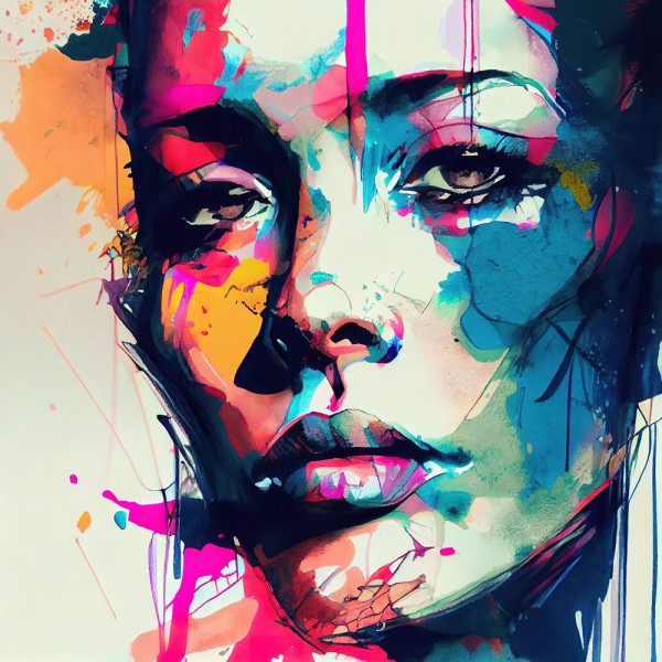 Acrylglasbild GRAFFITI SCHÖNE in mehrfarbig aus Kunststoff