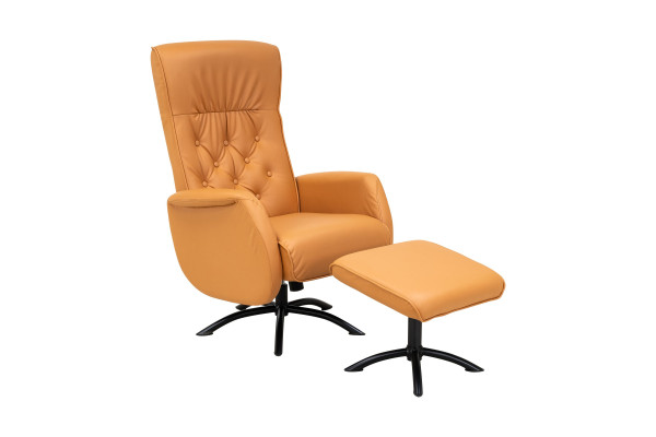 Relaxsessel & Hocker FM-4023-1 in braun aus Microfaser