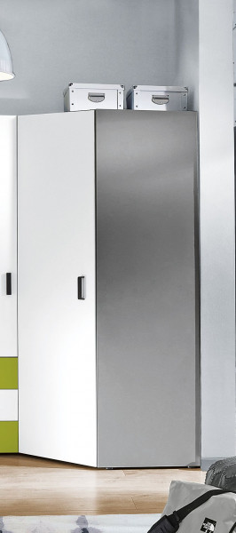 Eckschrank RUDOLF Anbauelement LOOP in weiß aus Dekor