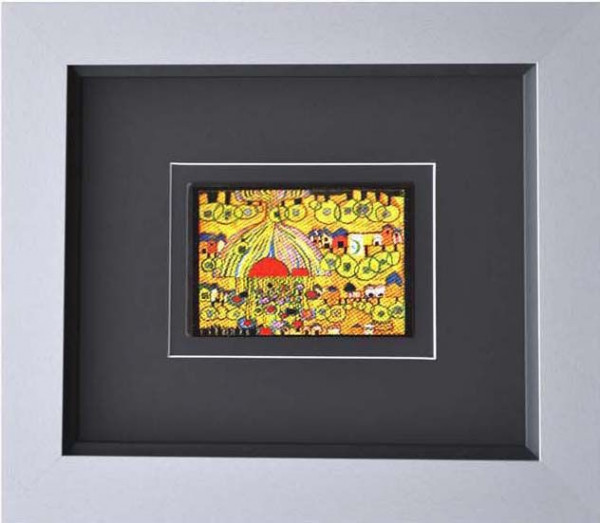 Kunstdruck HUNDERTWASSER in bunt aus Glas