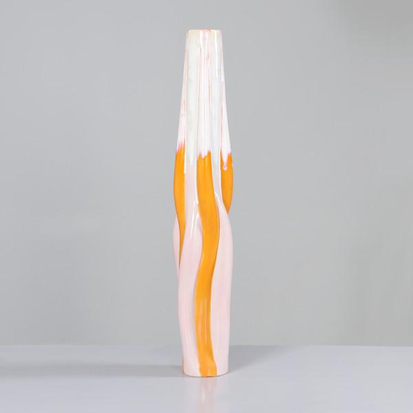 Vase in orange aus Keramik