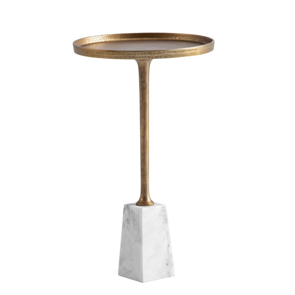 Beistelltisch in goldfarben aus Materialmix