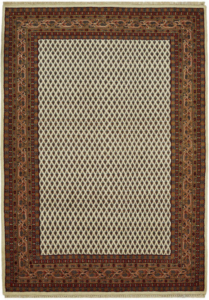 Teppich BIKANER Mir beige in beige aus Schurwolle