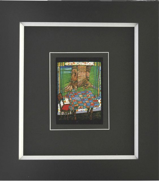 Kunstdruck HUNDERTWASSER in mehrfarbig aus Glas