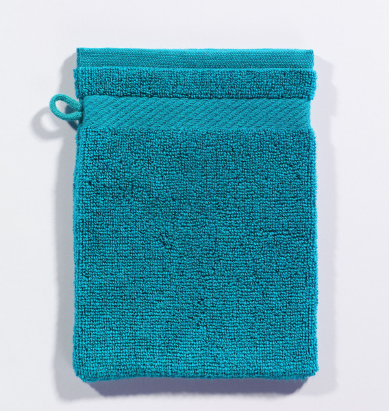 Waschhandschuh MICRO in blau aus Baumwolle