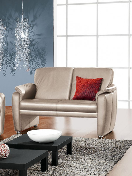 Sofa Elastoform 2 Sitzer STEVE in creme aus Leder