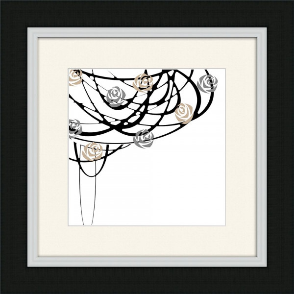 Kunstdruck TREE OF ROSES in beige