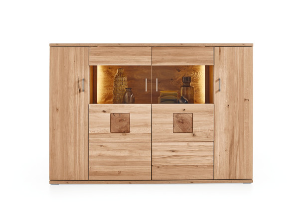 Highboard IVARIS in Alteiche aus Teilmassiv