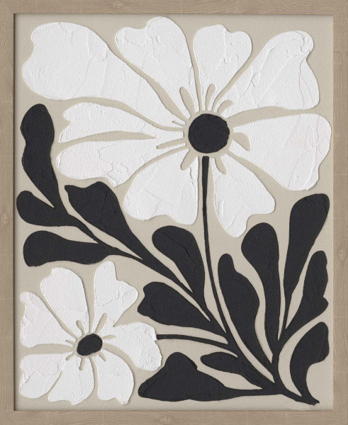 Keilrahmenbild BOHO FLOWERS in beige aus Holz