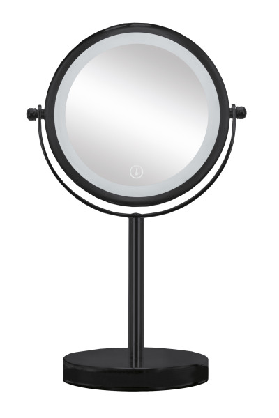 Kosmetikspiegel BRIGHT MIRROR in schwarz aus Glas