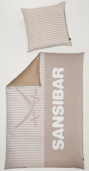 Bettwäsche SANSIBAR Satin in taupe aus Baumwolle