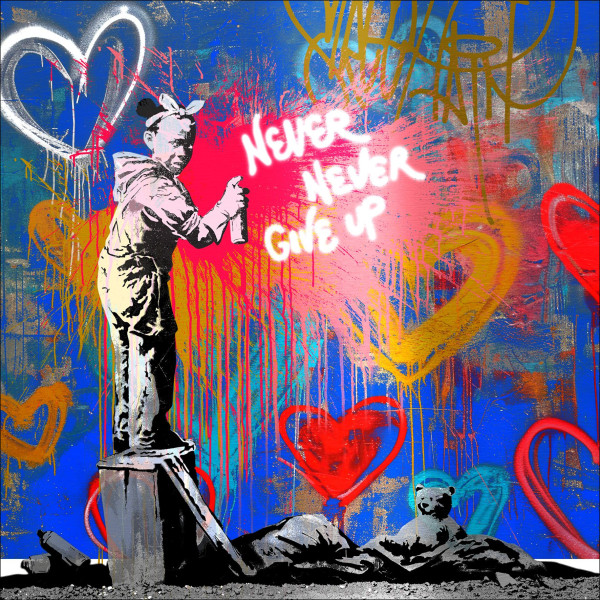 Aludibondbild LET IT BE in mehrfarbig aus Metall