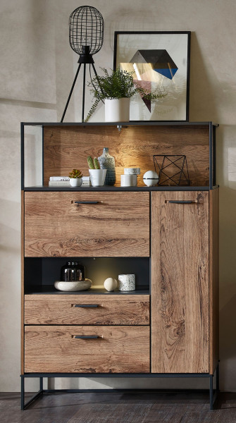 Highboard HARPER WAKEFIELD in Haveleiche aus Dekor