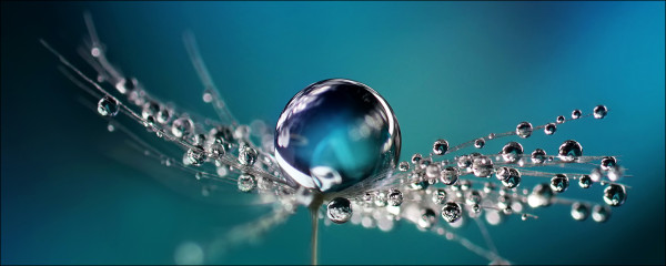 Glasbild DROP ON WATER in mehrfarbig aus Glas