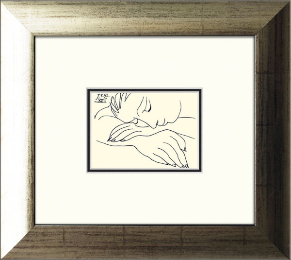 Gerahmtes-Bild SLEEPING WOMAN in mehrfarbig