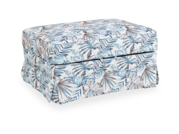 Hockerbank SANSIBAR NYBORG in 353/13 blau floral gemustert aus Stoff