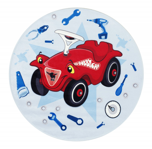 Teppich BOBBY CAR in hellblau aus Polyester