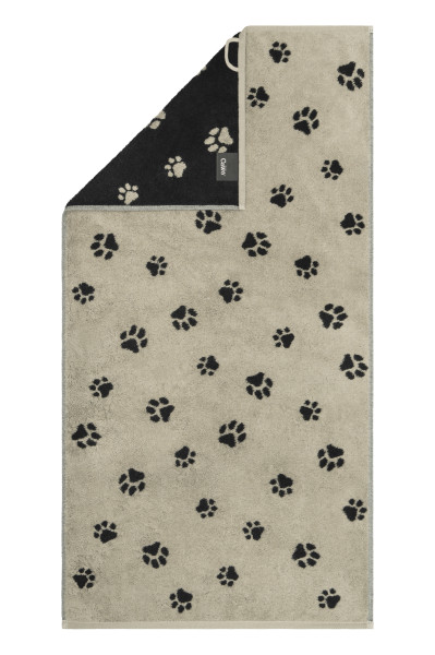 Gästetuch WE LOVE DOGS Paws in schwarz aus Baumwolle