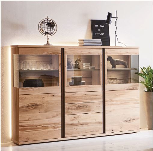 Highboard VENJAKOB Barola in Eiche rustik aus Furniert