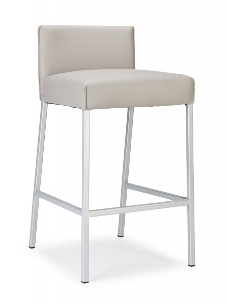 Barhocker ROLF BENZ 652 in grau aus Leder