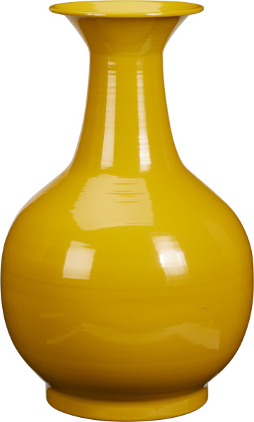 Vase in gelb aus Eisen