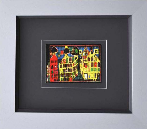 Kunstdruck HUNDERTWASSER in bunt aus Glas