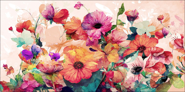 Aludibondbild FLOWERS XI in mehrfarbig aus Metall