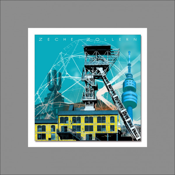 Aludibondbild DORTMUND in bunt aus Aluminium