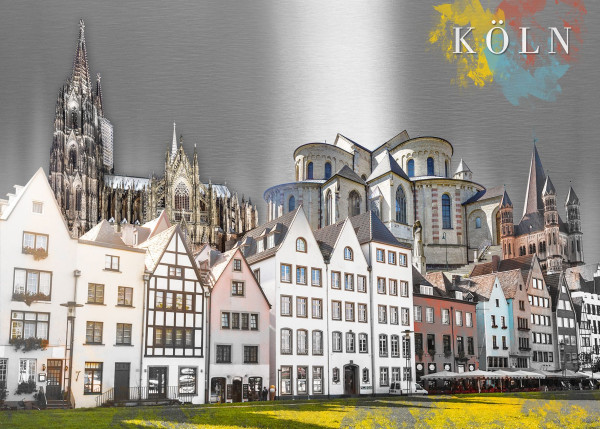 Aludibondbild KÖLN in mehrfarbig aus Metall