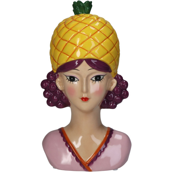 Vase LADY PINEAPPLE in mehrfarbig aus Dolomit