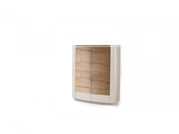 Highboard DSIGN DANTARO in hellbeige aus Lack Hochglanz