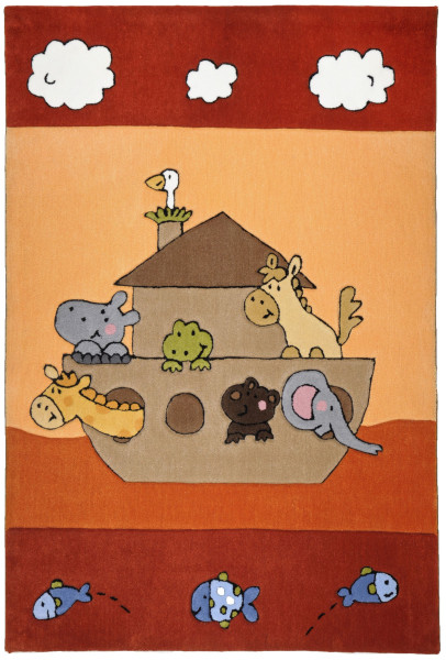 Kinderteppich MAUI in terracotta aus Polyacryl