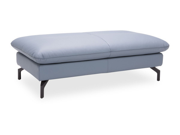 Hocker PACIFIC in grau/blau aus Leder